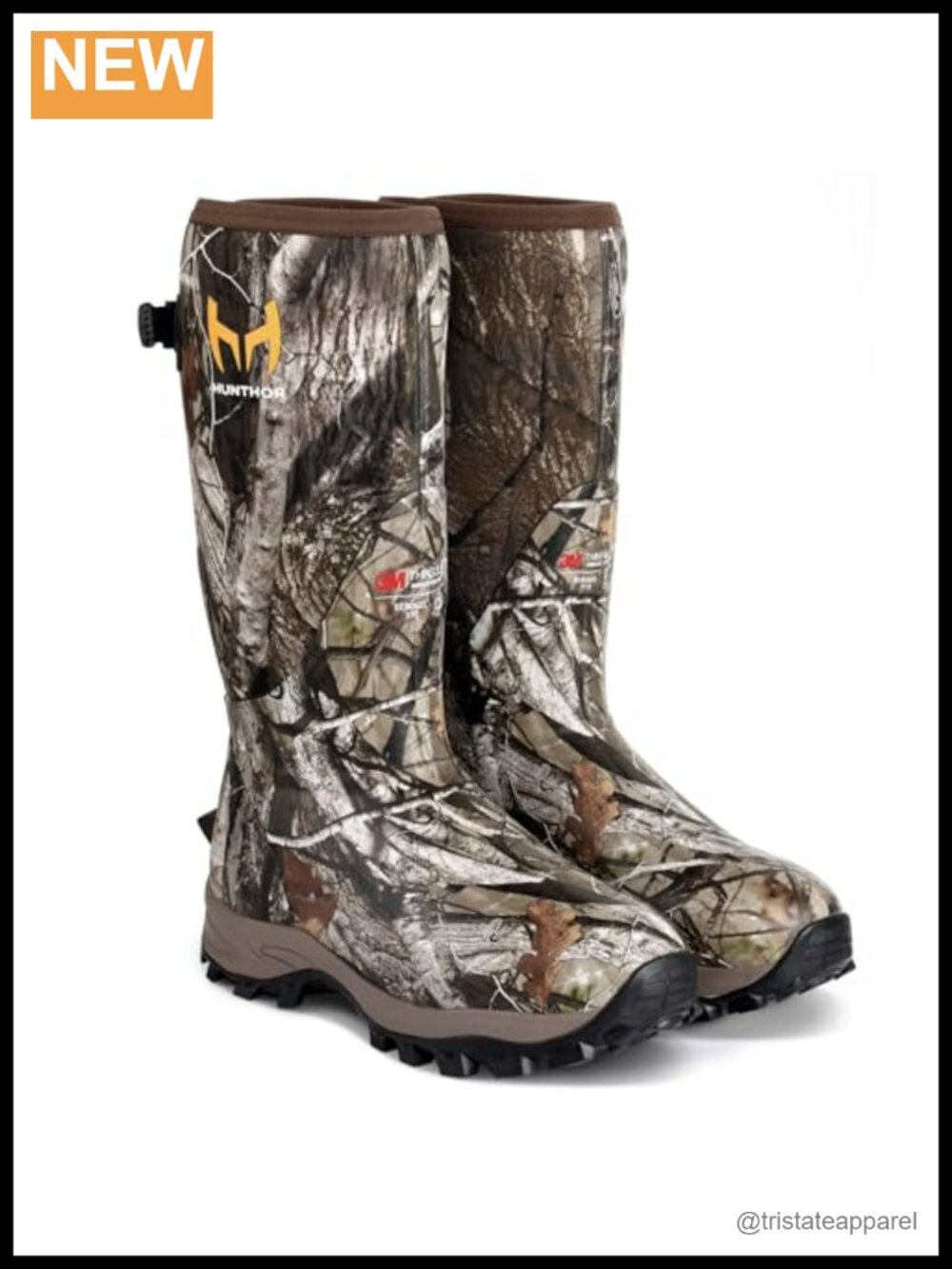 Hunthor Waterproof Xerogel Insulated Hunting Boots Men Pull-On Rubber